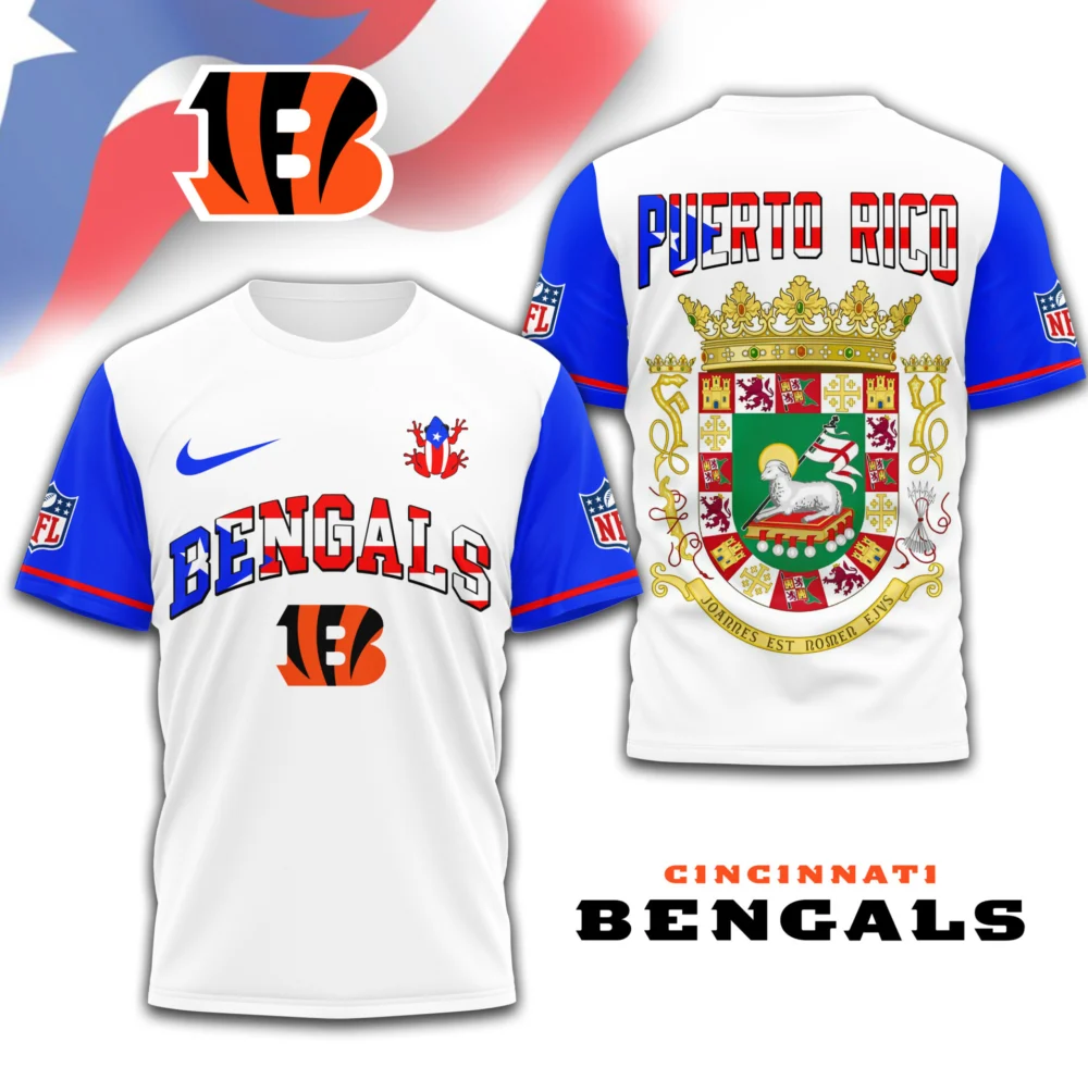 Cincinnati Bengals | Premium NFL x Puerto Rico  3D Shirt TD