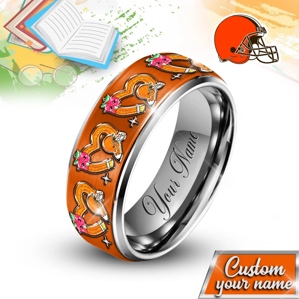 Cleveland Browns | NFL x Teacher Silver Tungsten Ring TD