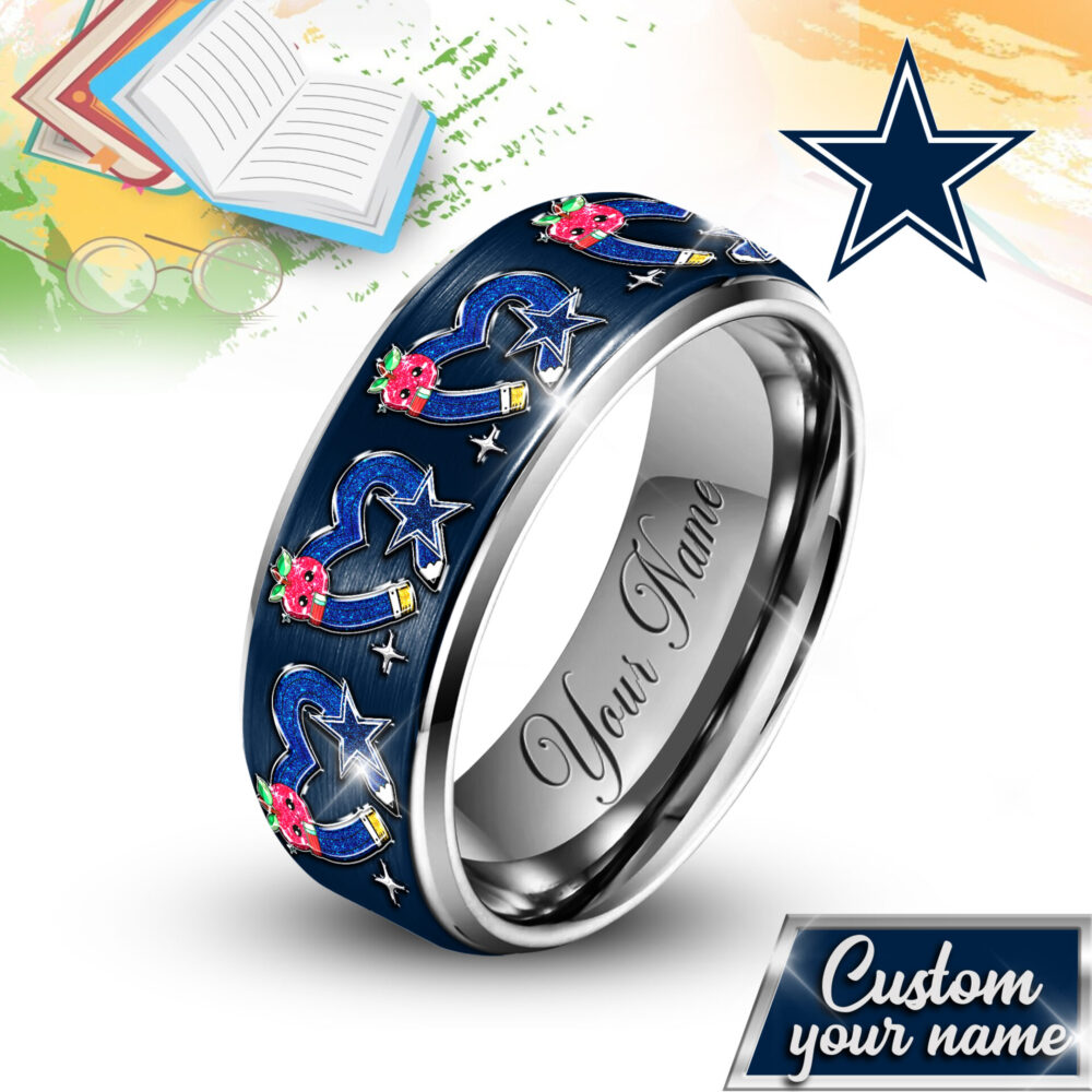 Dallas Cowboys | NFL x Teacher Silver Tungsten Ring TD