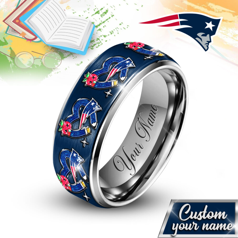 New England Patriots | NFL x Teacher Silver Tungsten Ring TD