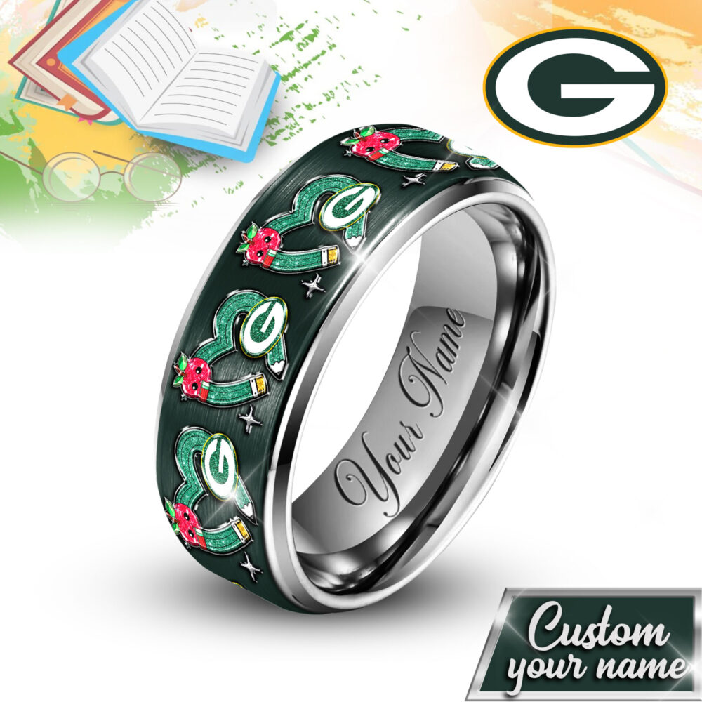 Green Bay Packers | NFL x Teacher Silver Tungsten Ring TD