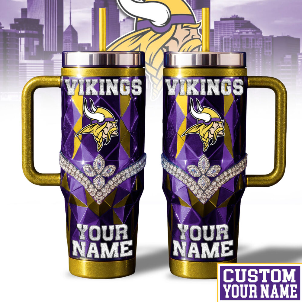 Minnesota Vikings | NFL  40oz Bling Tumbler With Handle TD