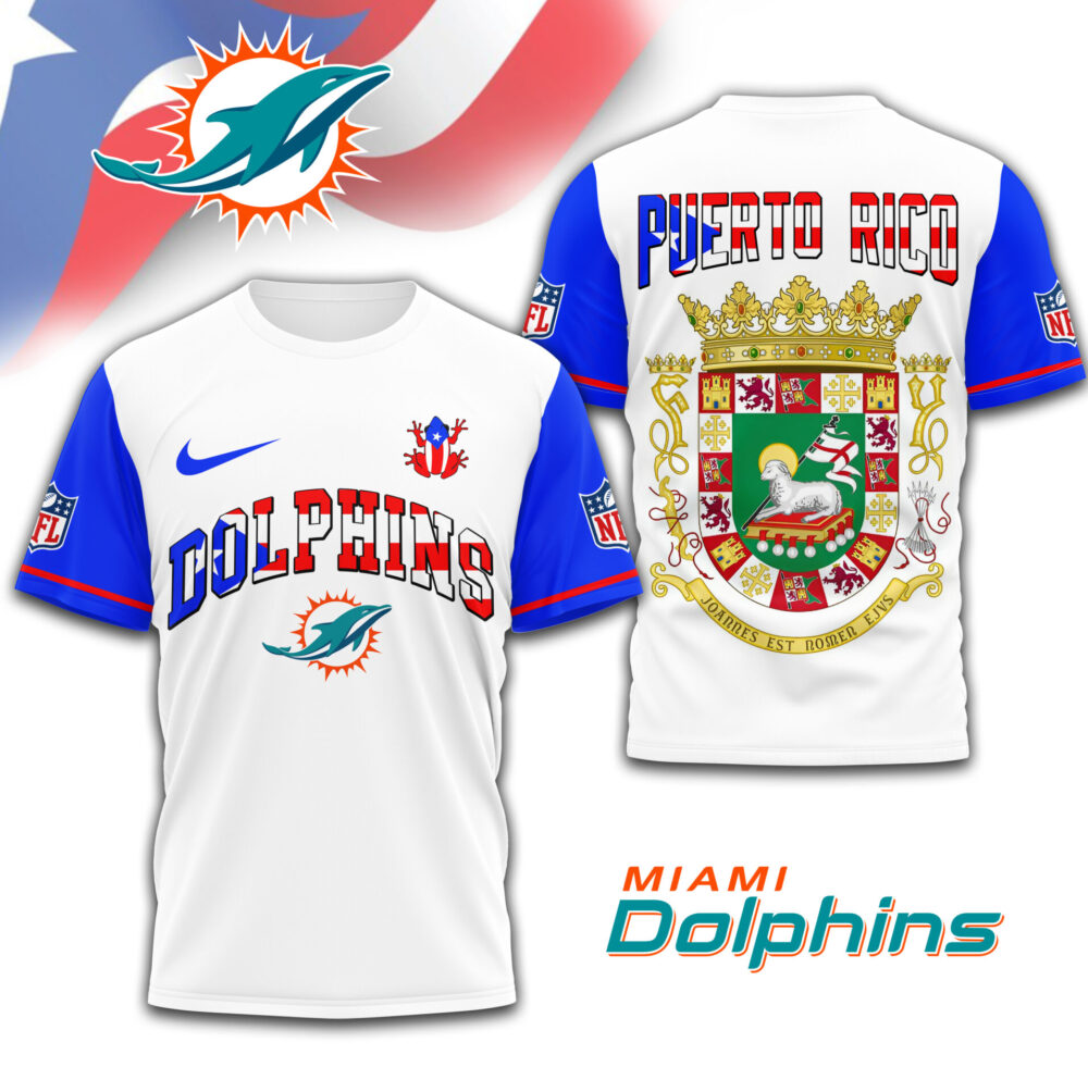 Miami Dolphins | Premium NFL x Puerto Rico  3D Shirt TD