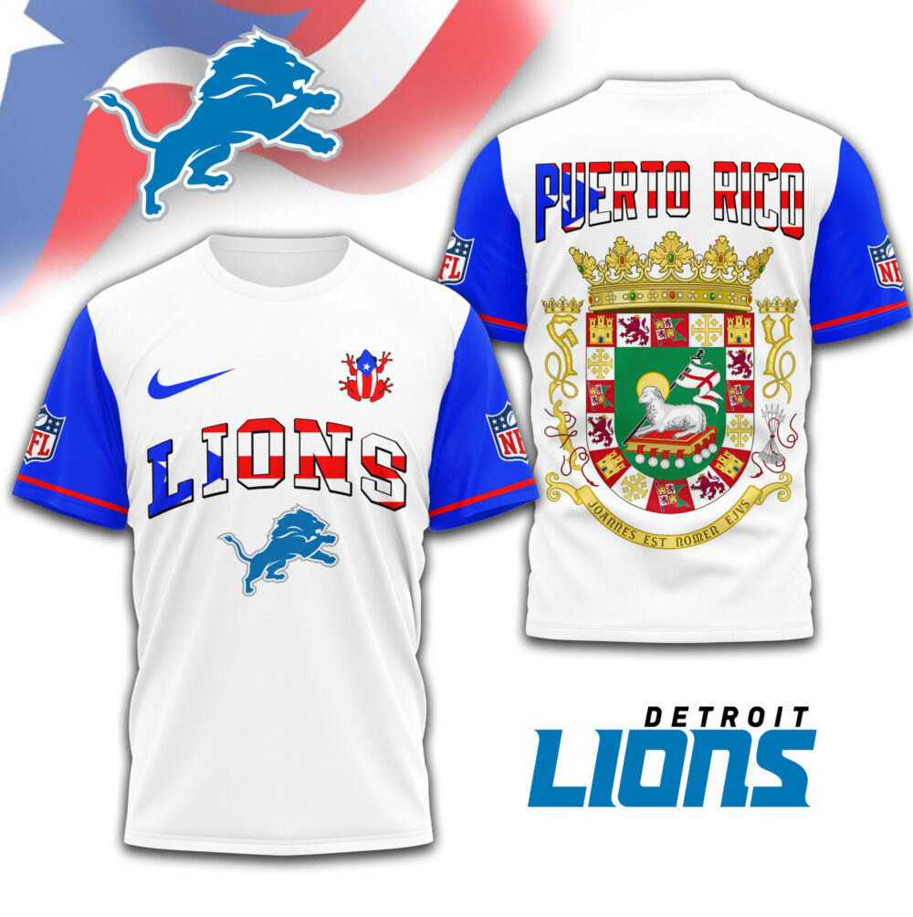 Detroit Lions | Premium NFL x Puerto Rico  3D Shirt TD