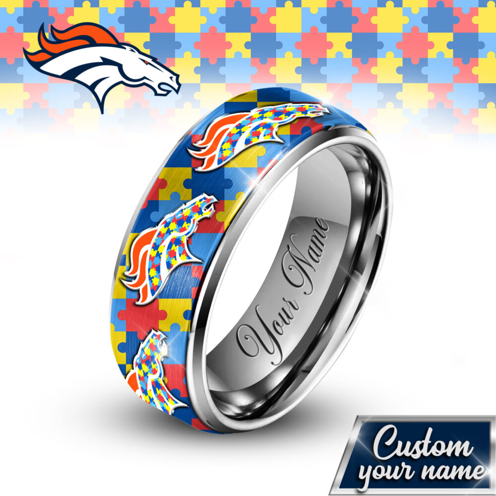 Denver Broncos | NFL x Autism Silver Tungsten Ring TD