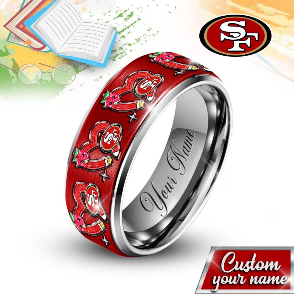 San Francisco 49ers | NFL x Teacher Silver Tungsten Ring TD