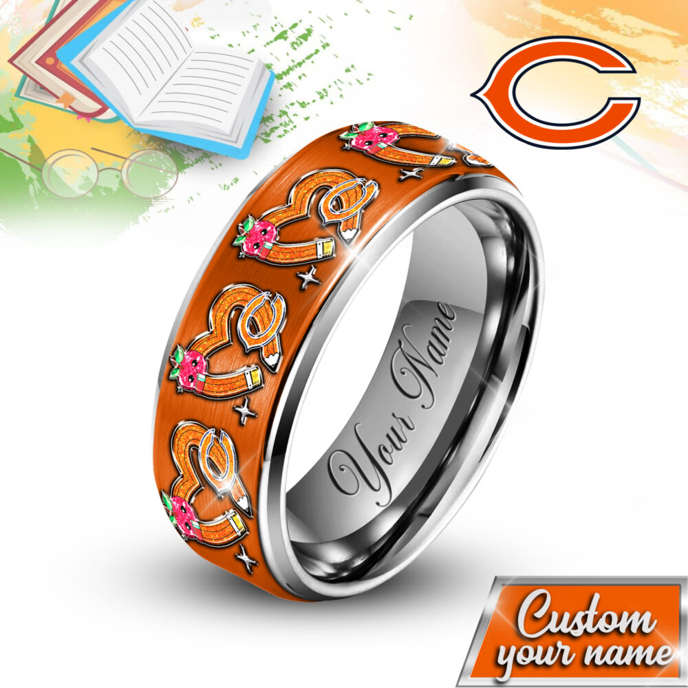 Chicago Bears | NFL x Teacher Silver Tungsten Ring TD