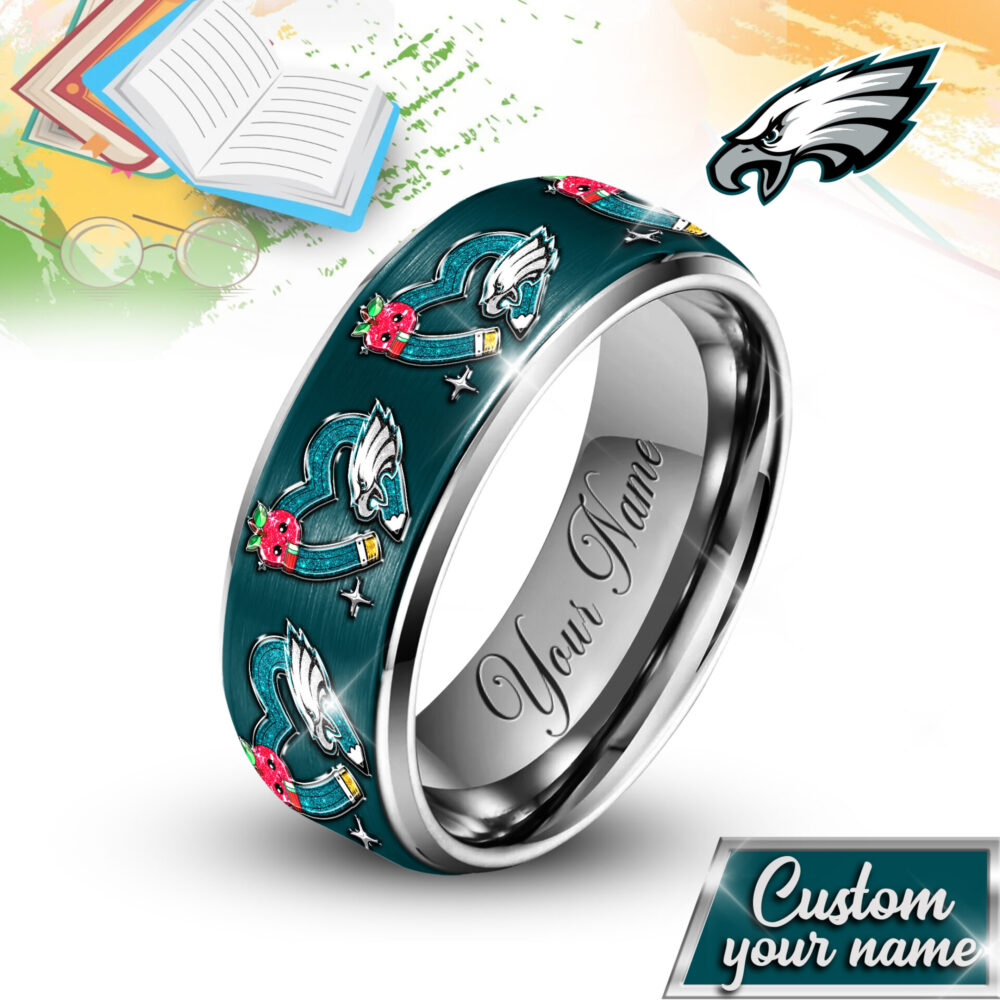 Philadelphia Eagles | NFL x Teacher Silver Tungsten Ring TD
