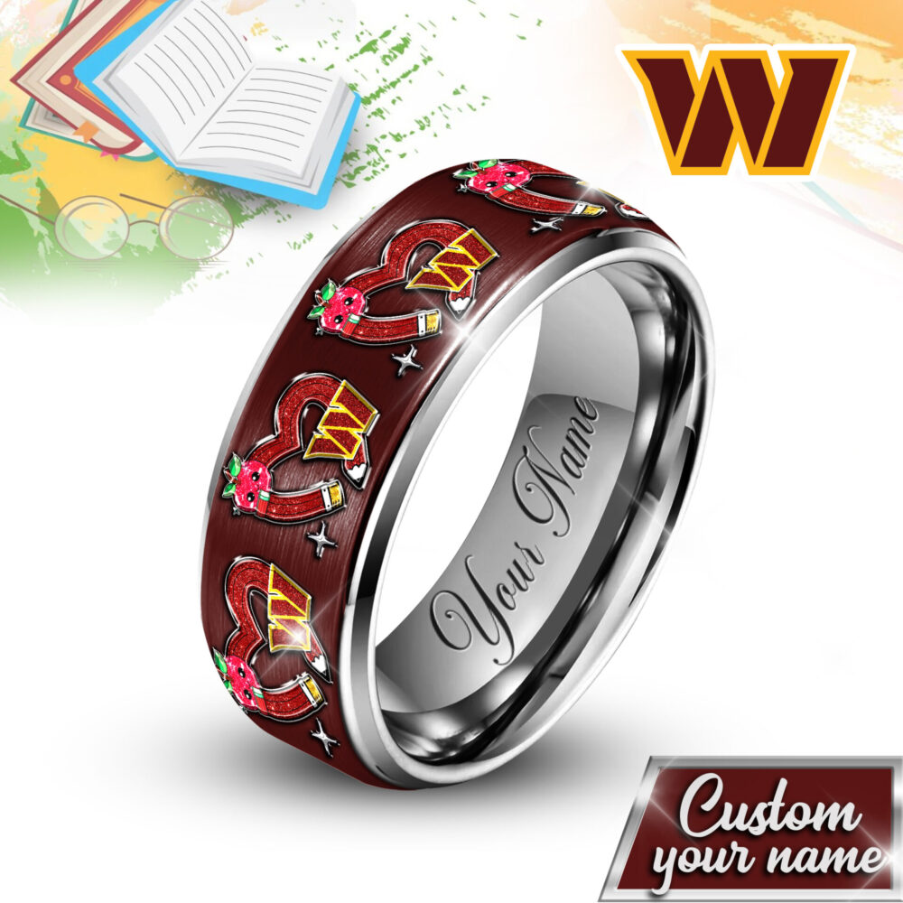 Washington Commanders | NFL x Teacher Silver Tungsten Ring TD