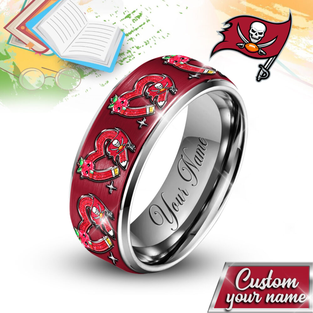 Tampa Bay Buccaneers | NFL x Teacher Silver Tungsten Ring TD