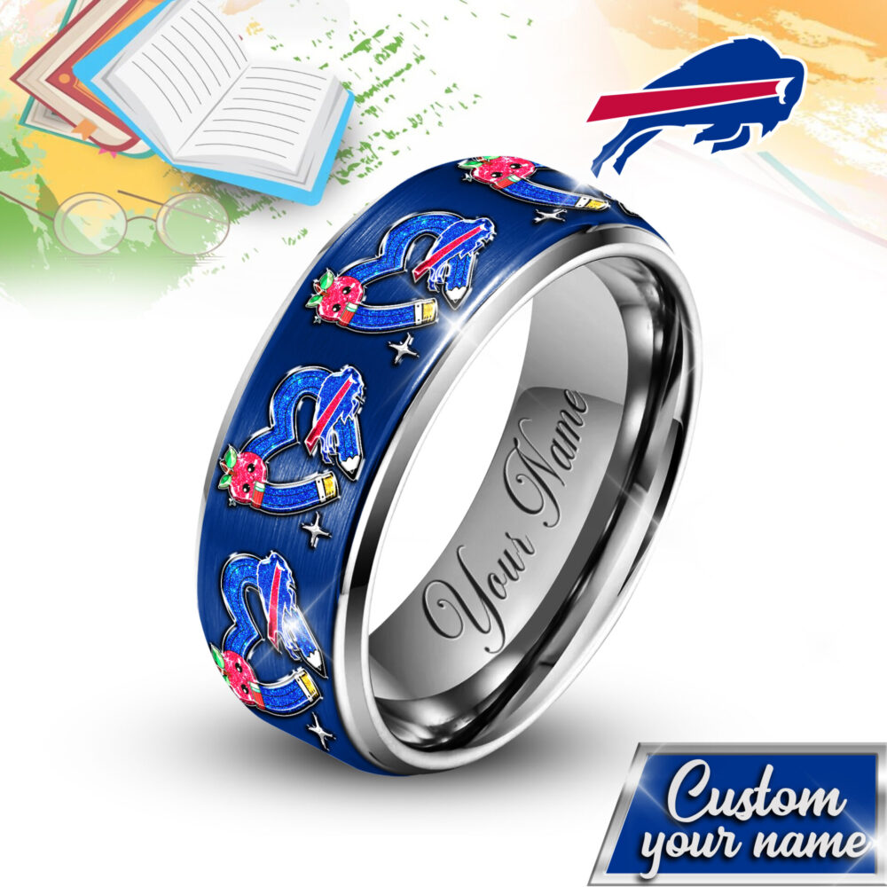 Buffalo Bills | NFL x Teacher Silver Tungsten Ring TD