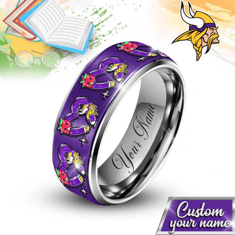 Minnesota Vikings | NFL x Teacher Silver Tungsten Ring TD