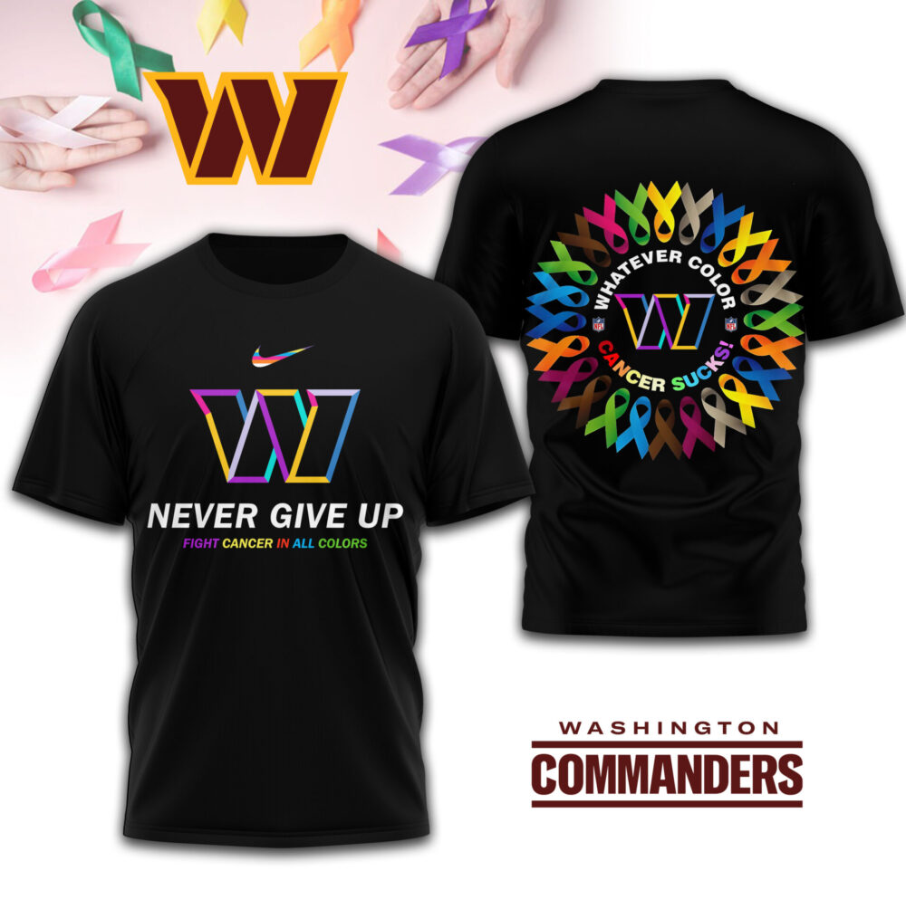 Washington Commanders | Premium Fight Cancer In All Colors 3D Shirt TD