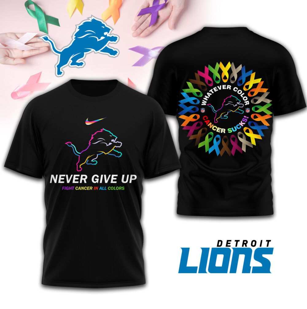Detroit Lions | Premium Fight Cancer In All Colors 3D Shirt TD