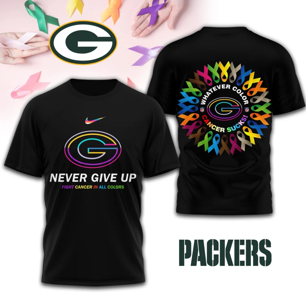 Green Bay Packers | Premium Fight Cancer In All Colors 3D Shirt TD