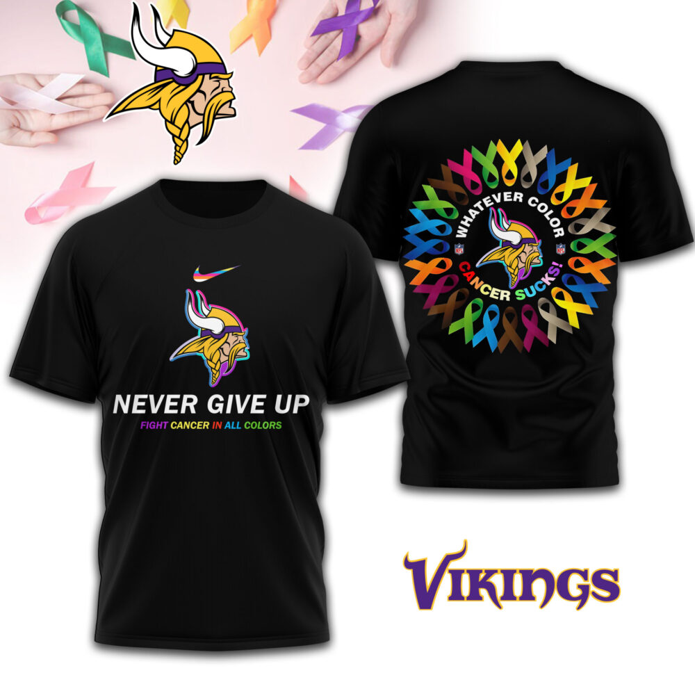 Minnesota Vikings | Premium Fight Cancer In All Colors 3D Shirt TD