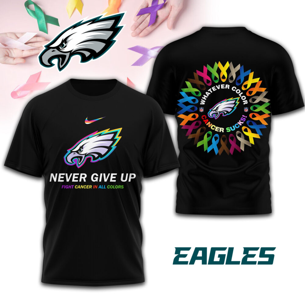 Philadelphia Eagles | Premium Fight Cancer In All Colors 3D Shirt TD