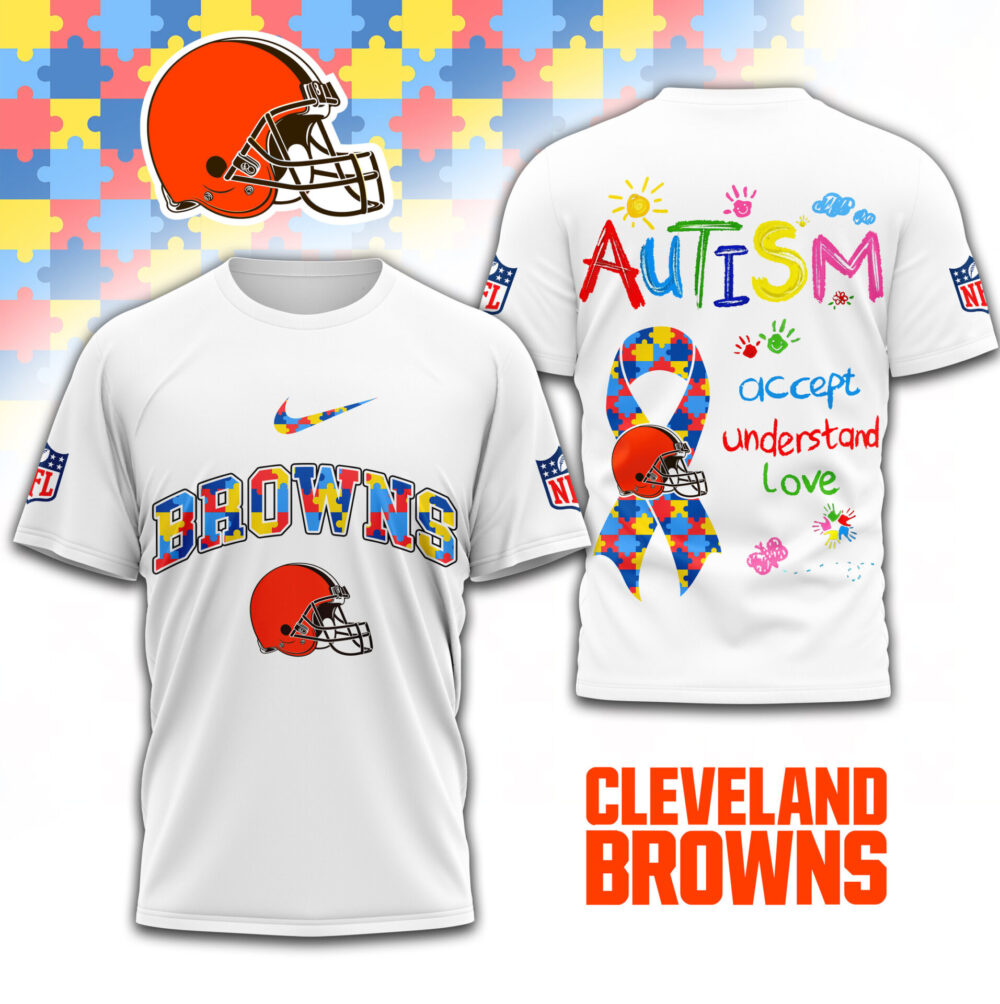 Cleveland Browns | Premium Autism Awareness 3D Shirt TD