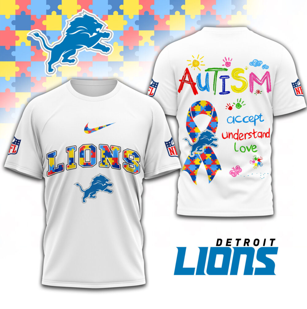 Detroit Lions | Premium Autism Awareness 3D Shirt TD