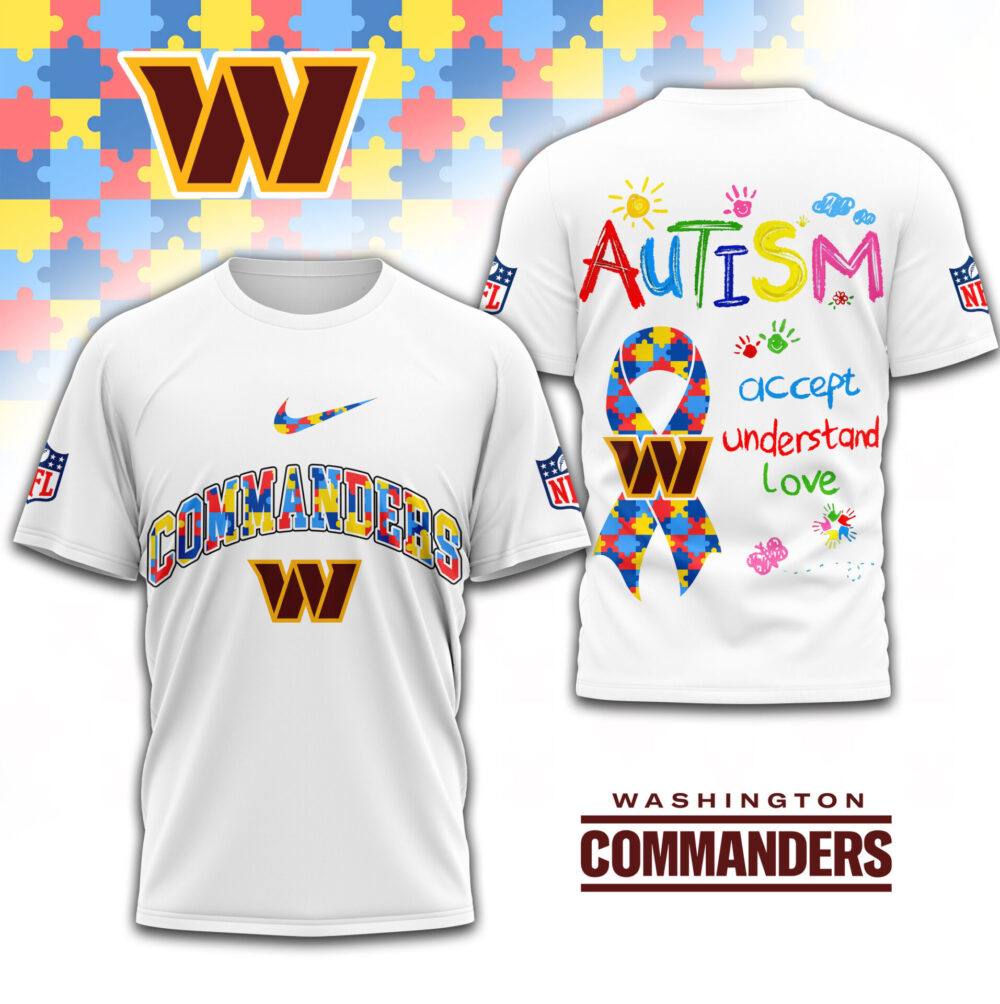 Washington Commanders | Premium Autism Awareness 3D Shirt TD