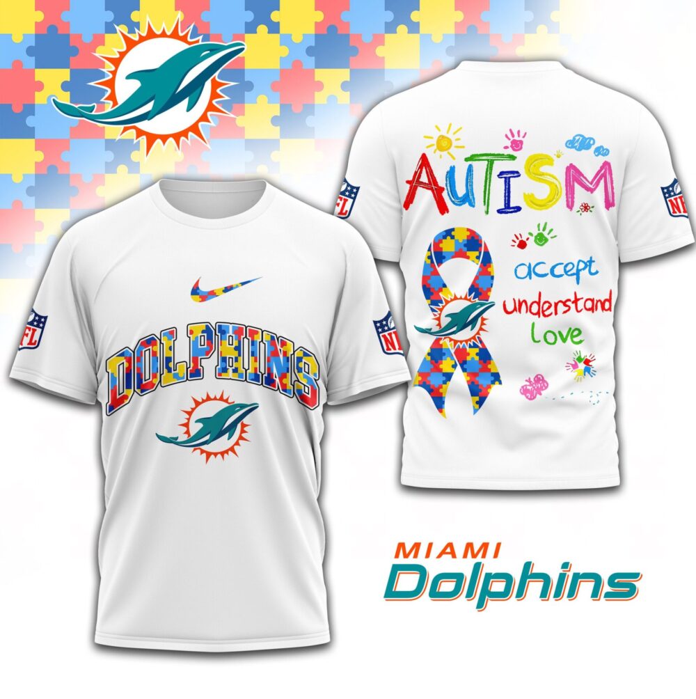 Miami Dolphins | Premium Autism Awareness 3D Shirt TD