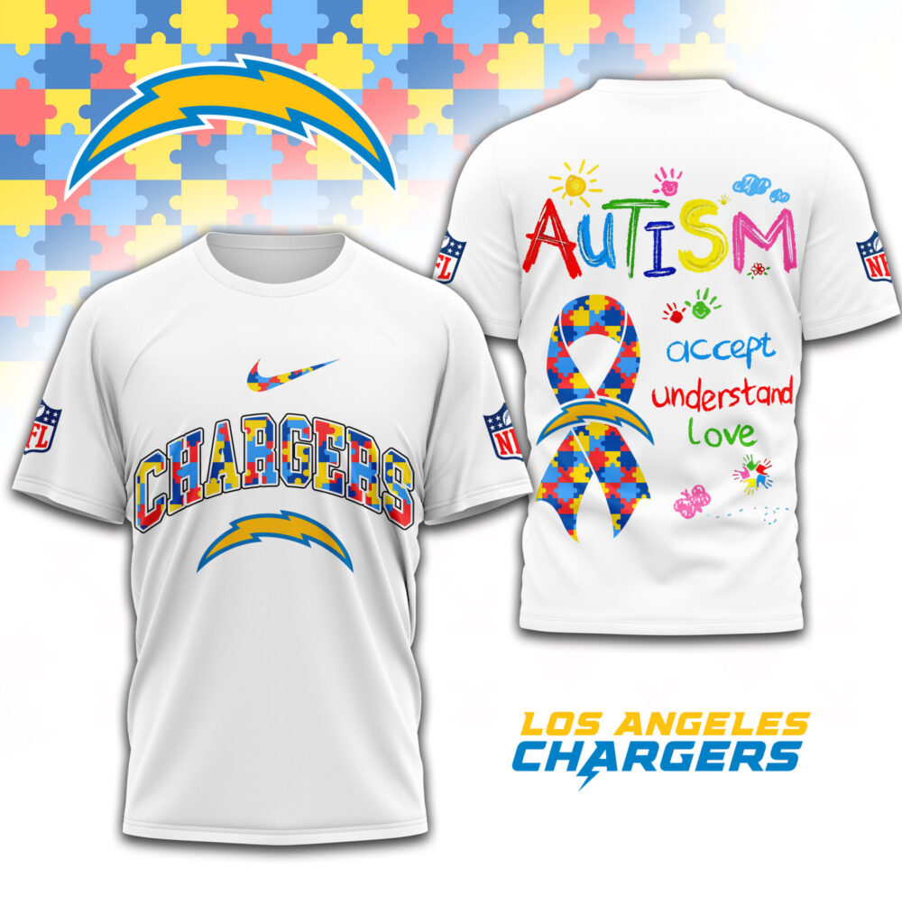 Los Angeles Chargers | Premium Autism Awareness 3D Shirt TD