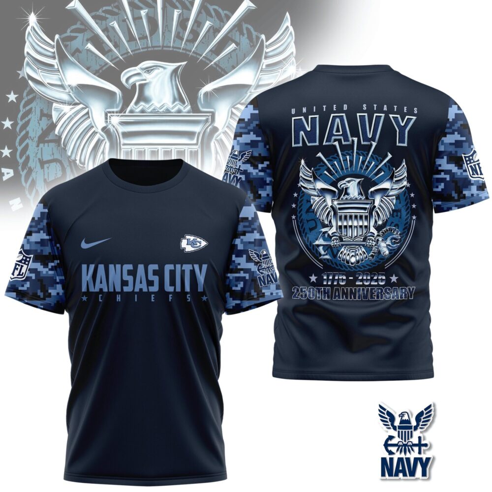 Kansas City Chiefs | Premium Navy 250 Years 3D Shirt TD