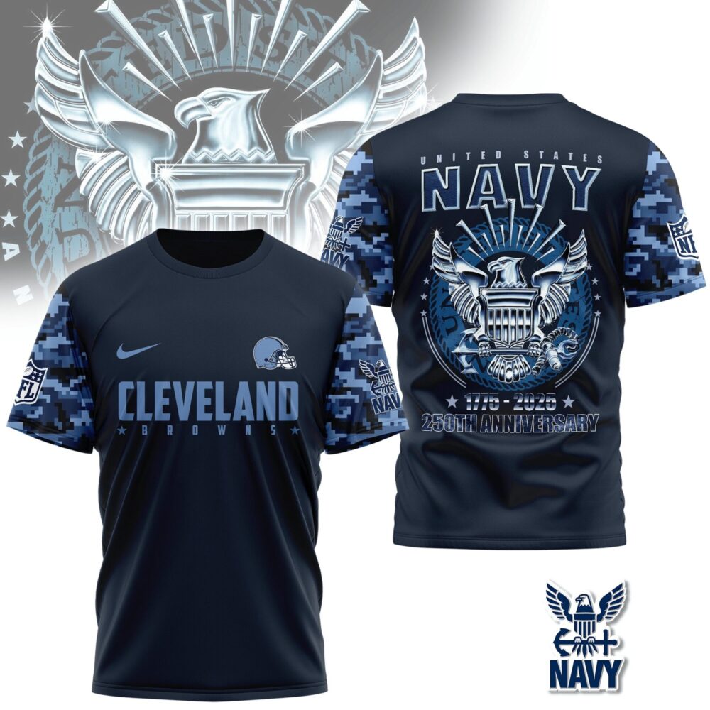 Cleveland Browns | Premium Navy 250 Years 3D Shirt TD