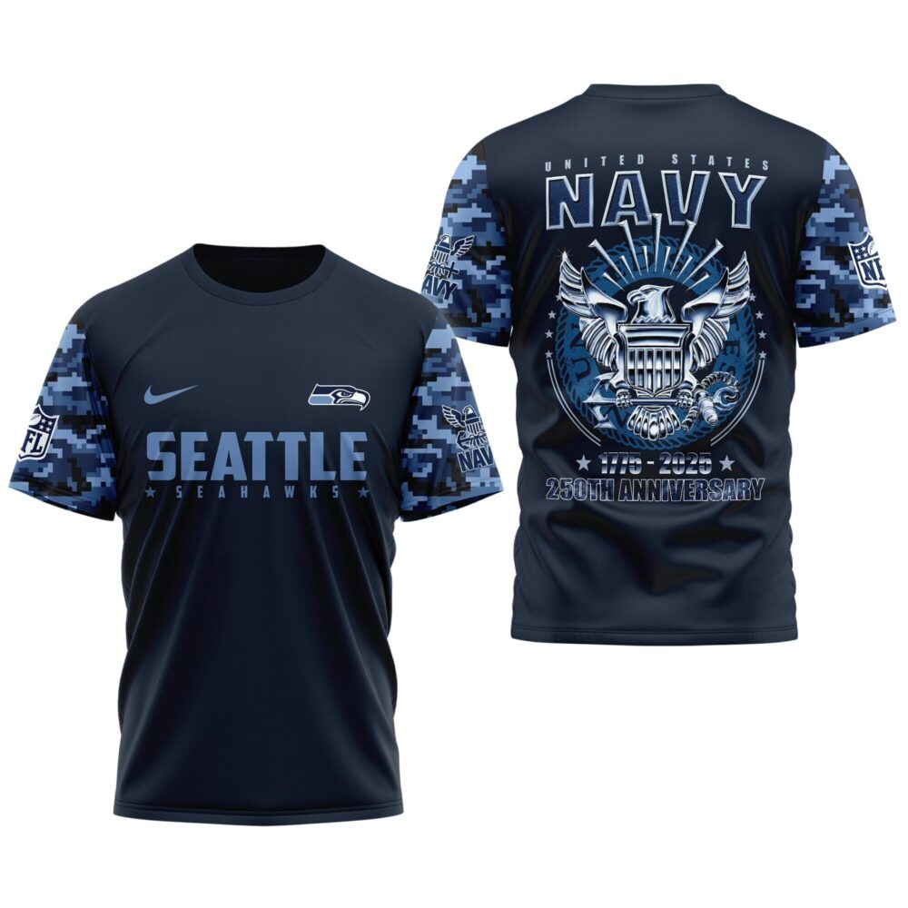 Seattle Seahawks | Premium Navy 250 Years 3D Shirt TD