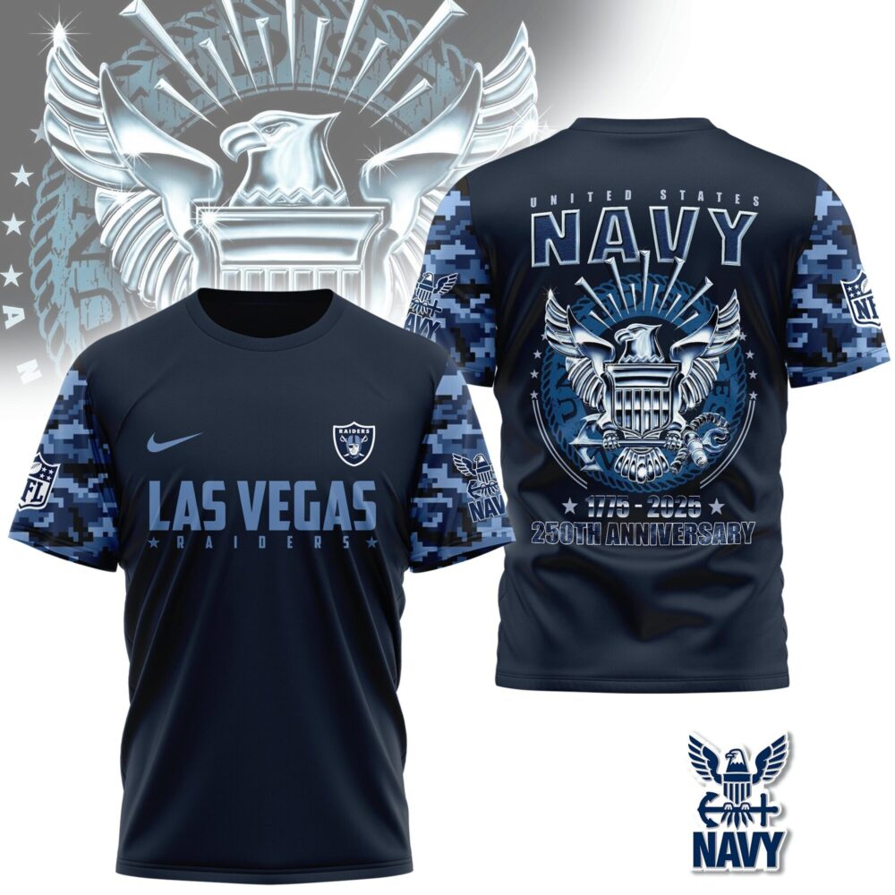 Las Vegas Raiders | Premium Navy 250 Years 3D Shirt TD