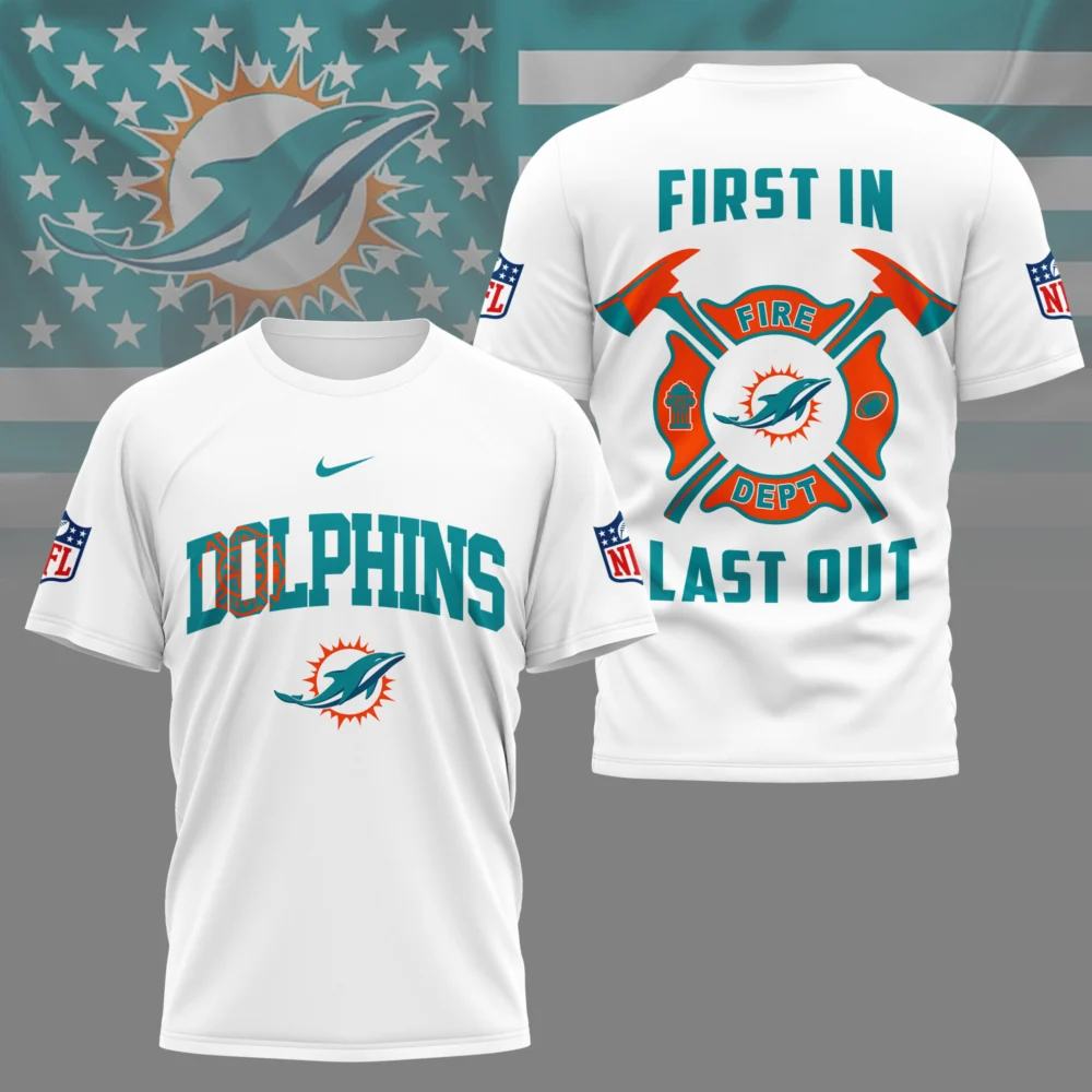 Miami Dolphins | Premium NFL Fire Dept 3D Shirt TD