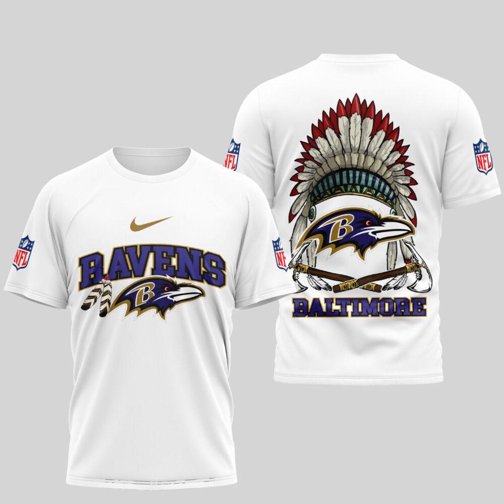 Baltimore Ravens | Premium Native American Leather 3D Shirt TD