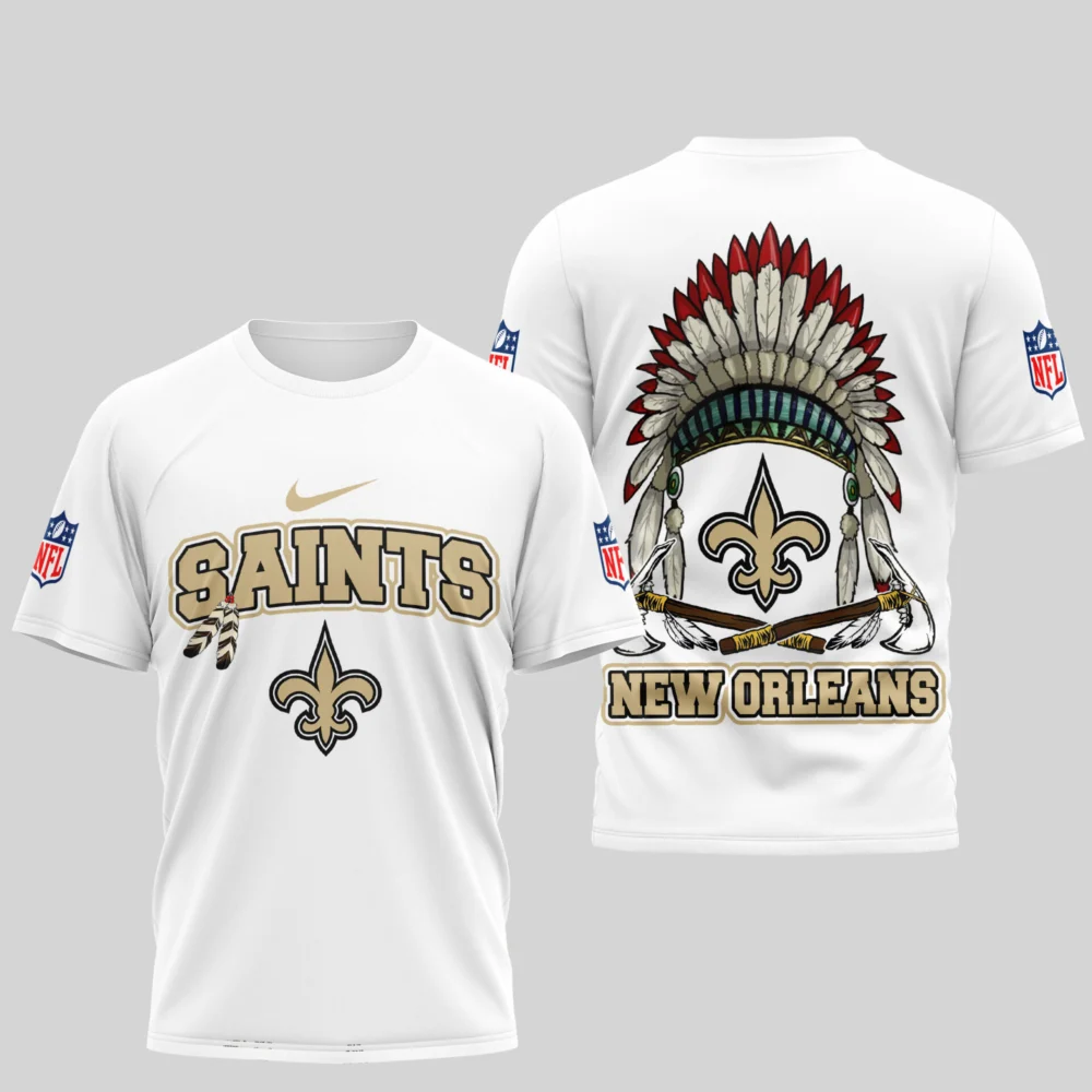New Orleans Saints | Premium Native American Leather 3D Shirt TD