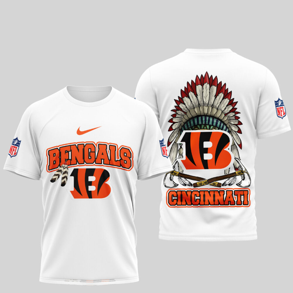 Cincinnati Bengals | Premium Native American Leather 3D Shirt TD