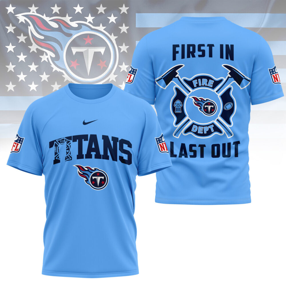 Tennessee Titans | Premium NFL Fire Dept 3D Shirt TD - Blue, 2XL
