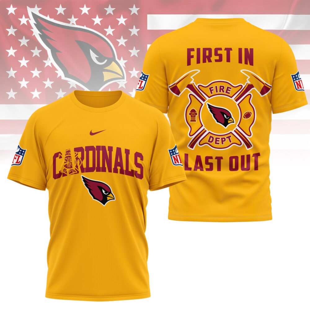 Arizona Cardinals | Premium NFL Fire Dept 3D Shirt TD - Yellow, XL