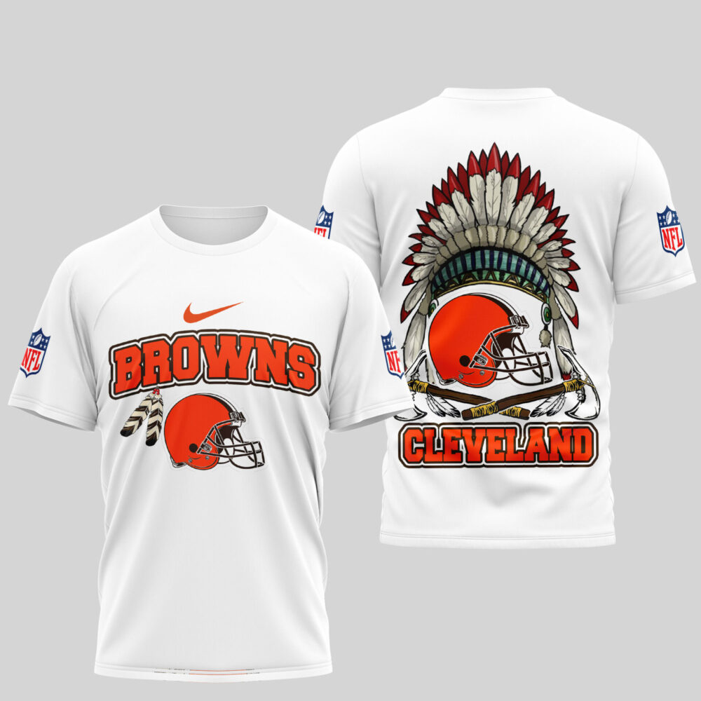 Cleveland Browns | Premium Native American Leather 3D Shirt TD