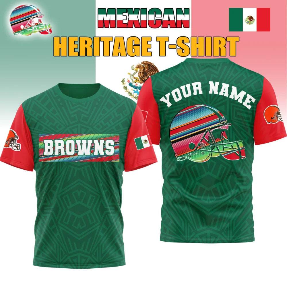 Cleveland Browns | Premium NFL Mexican Heritage Celebration 3D Shirt HI