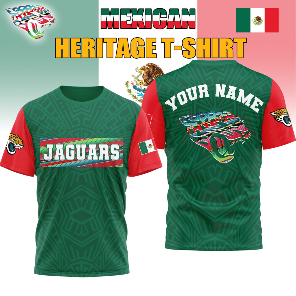Jacksonville Jaguars | Premium NFL Mexican Heritage Celebration 3D Shirt HI
