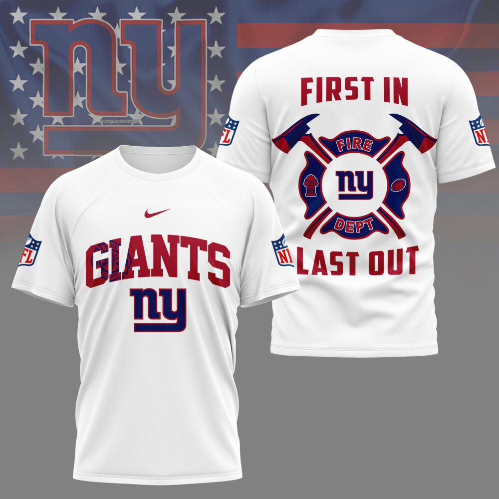 New York Giants | Premium NFL Fire Dept 3D Shirt TD - White, S