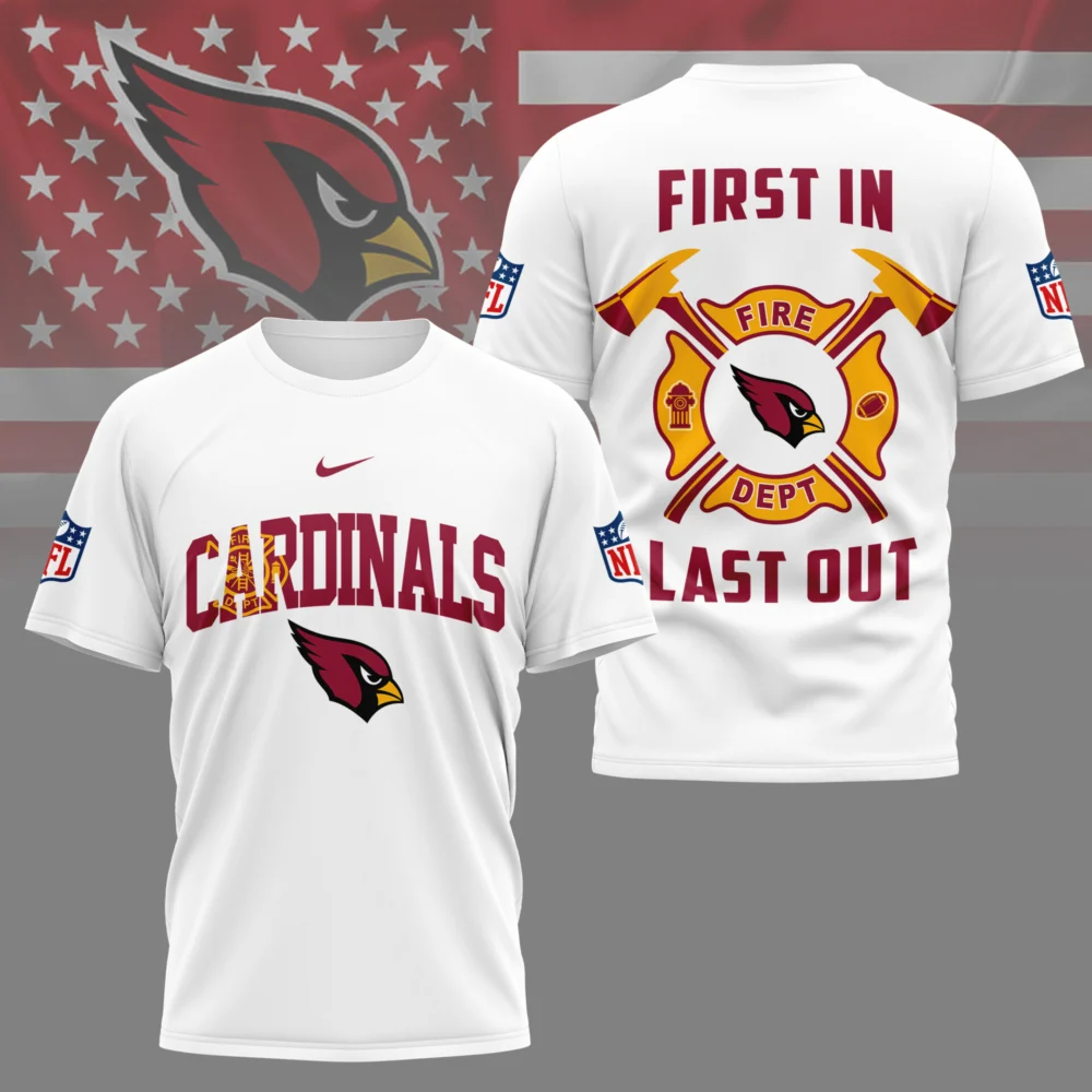 Arizona Cardinals | Premium NFL Fire Dept 3D Shirt TD - White, L