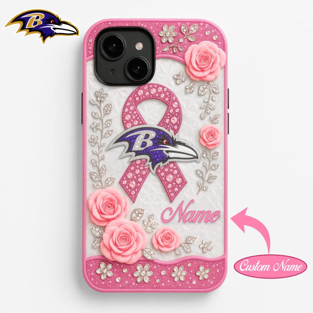 Baltimore Ravens | Premium NFL Breast Cancer Phonecase HI