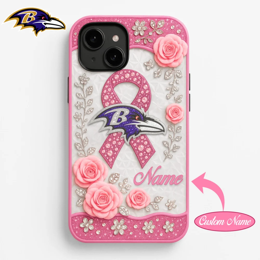 Baltimore Ravens | Premium NFL Breast Cancer Phonecase HI