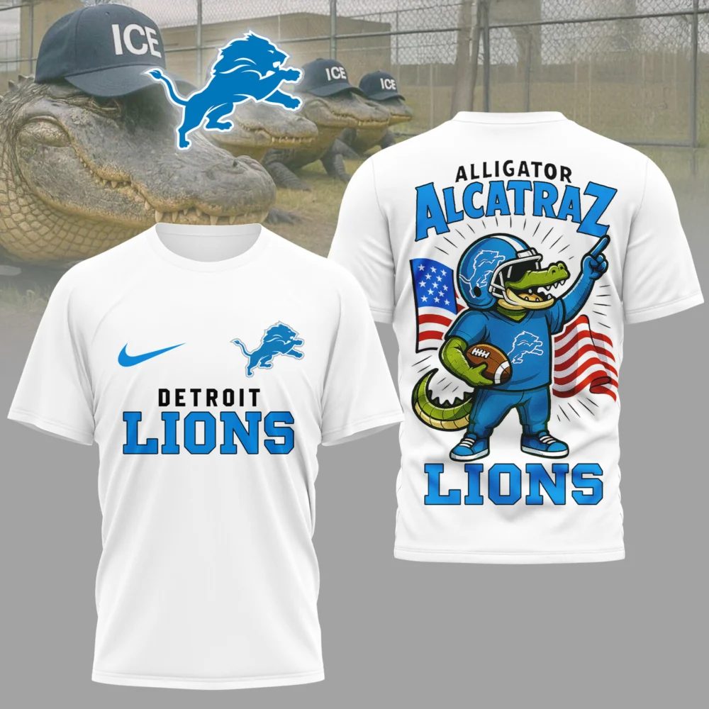 Detroit Lions | Premium NFL x Alligator Alcatraz 3D Shirt HI