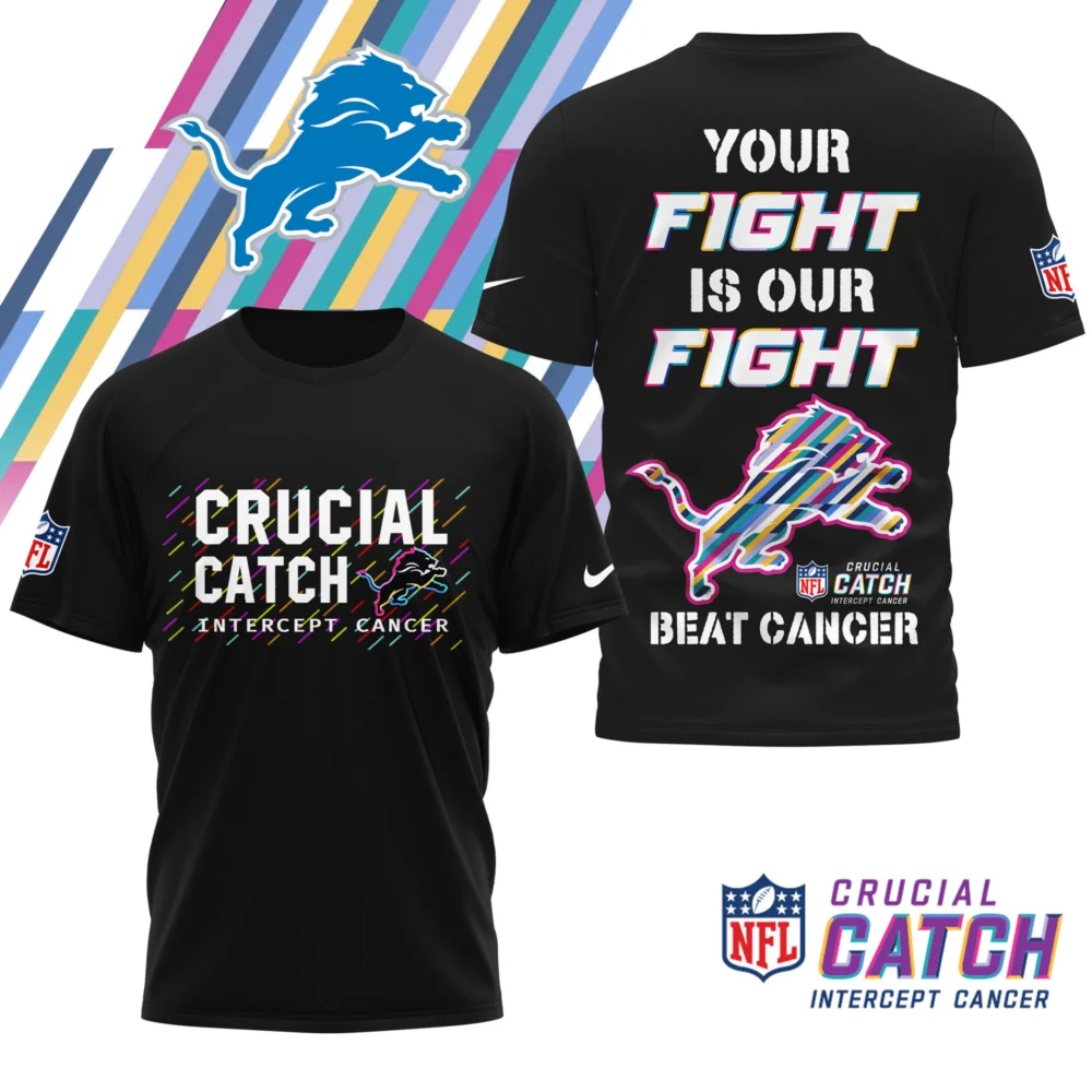Detroit Lions | Premium NFL Crucial Catch 3D Shirt HI