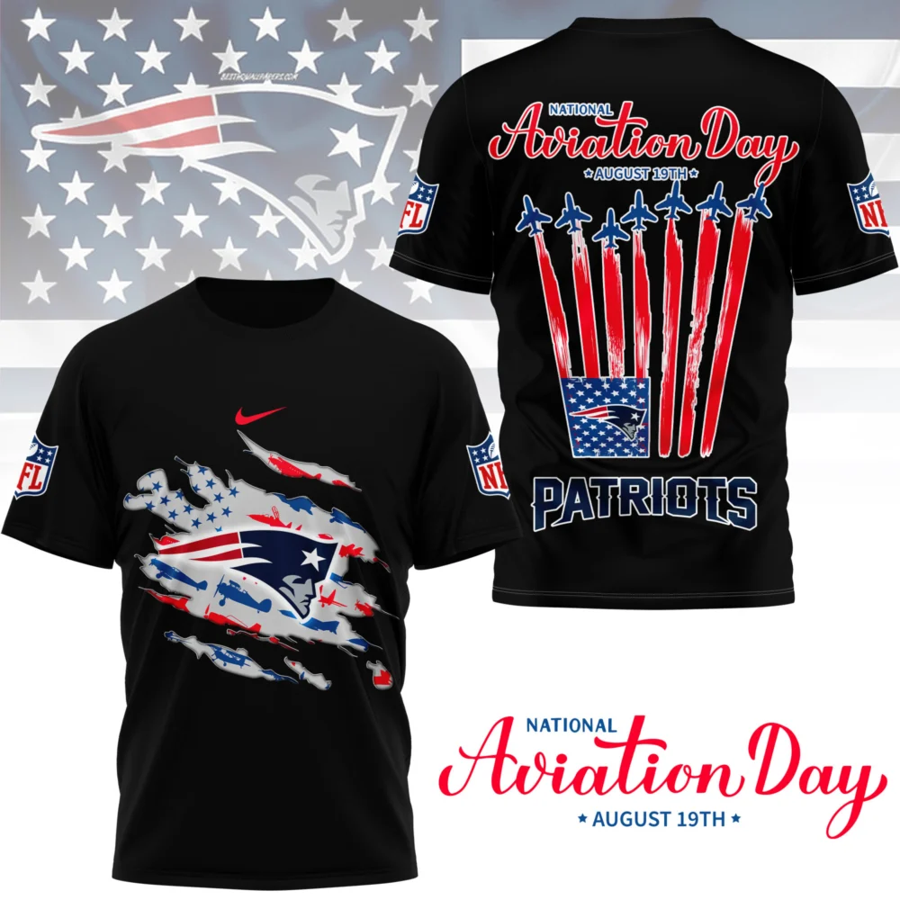 New England Patriots | Premium National Aviation Day 3D Shirt NY - XL, White