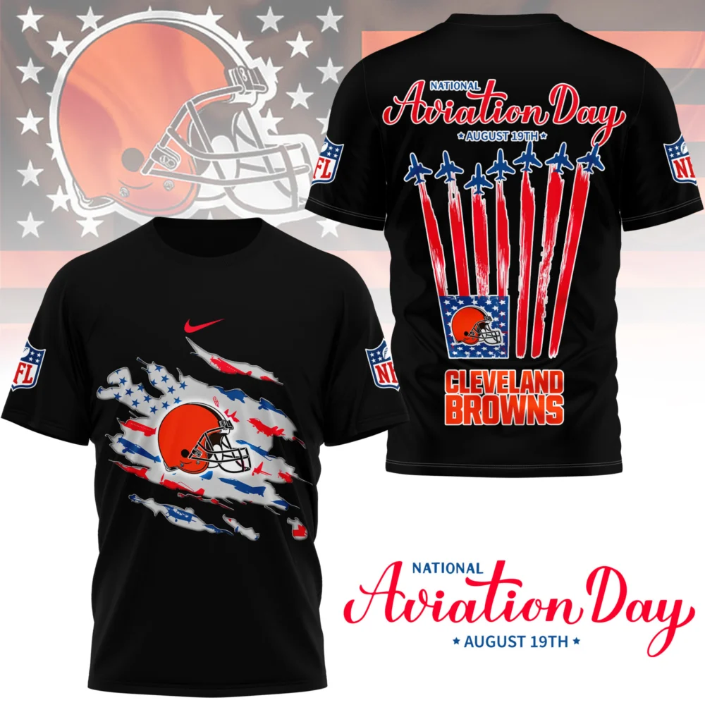 Cleveland Browns | Premium National Aviation Day 3D Shirt NY - M, White