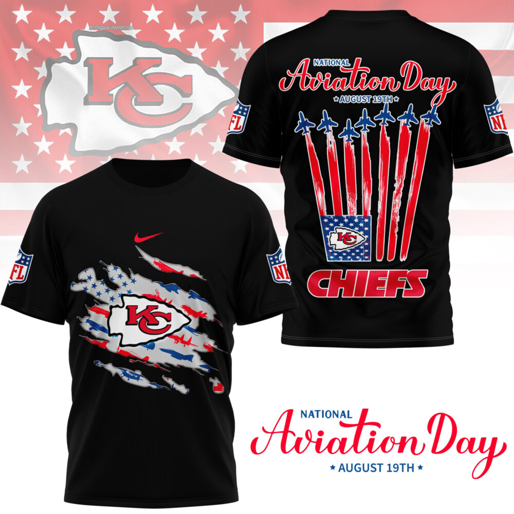 Kansas City Chiefs | Premium National Aviation Day 3D Shirt NY - 5XL, White