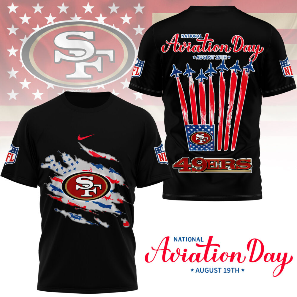 San Francisco 49ers | Premium National Aviation Day 3D Shirt NY - 3XL, White