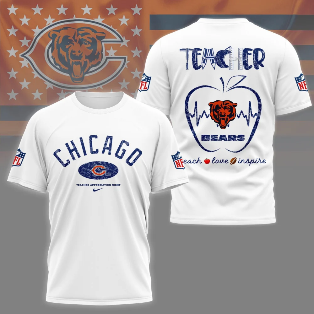 Chicago Bears |PREMIUM 3D TEACHER APPRECIATION DAY SHIRT NY